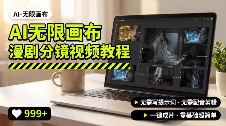 AI无限画布制作爆款漫剧分镜视频搭建教程,无需写脚本,无需制作音频,一键制作超简单-卓越网创