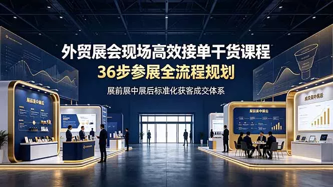 外贸展会现场高效接单干货课程,36步参展全流程规划,展前展中展后标准化获客成交体系 外贸展会现场高效接单干货课程,36步参展全流程规划,展前展中展后标准化获客成交体系
