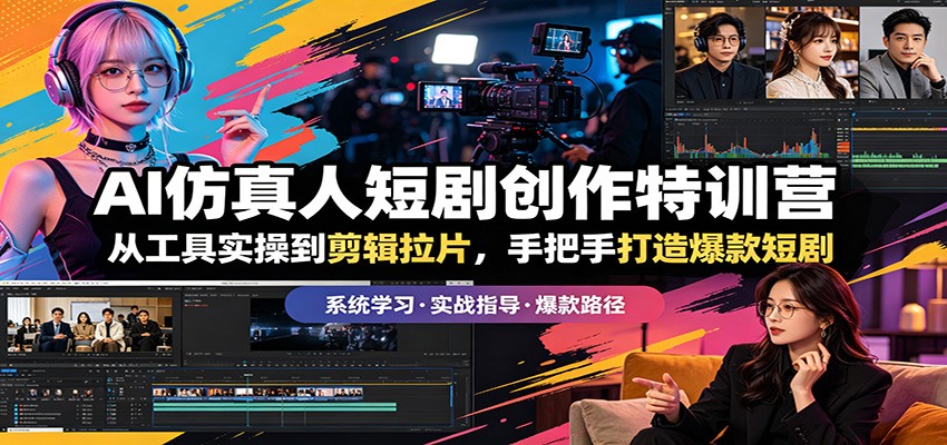 AI仿真人短剧创作特训营:从工具实操到剪辑拉片,手把手打造爆款短剧 AI仿真人短剧创作特训营:从工具实操到剪辑拉片,手把手打造爆款短剧