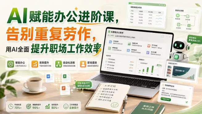 AI赋能办公进阶课,告别重复劳作,用AI全面提升职场工作效率-卓越网创