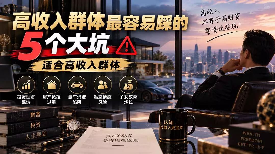 付费文章:高收入群体最容易踩的5个大坑,适合高收入群体-卓越网创
