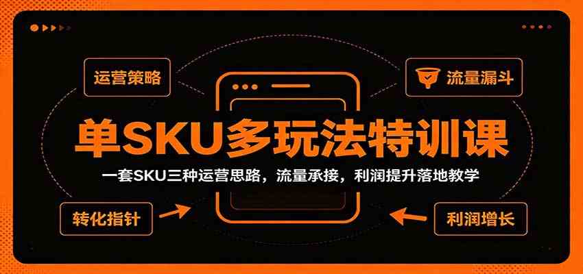 单SKU多玩法特训课:一套SKU三种运营思路,流量承接,利润提升落地教学 单SKU多玩法特训课:一套SKU三种运营思路,流量承接,利润提升落地教学