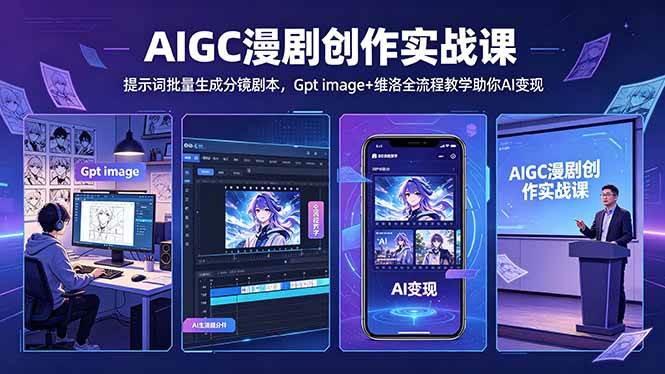 （18482期）AIGC漫剧创作实战课-更新5月16，提示词批量生成分镜剧本，Gpt image+维洛全流程教学助你AI变现-卓越网创
