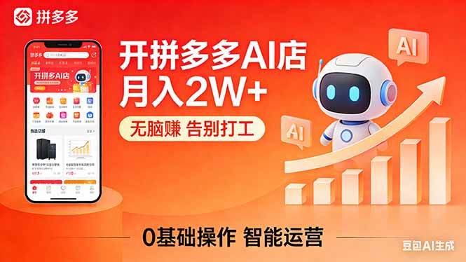 (17947期)开一家拼多多AI店,月入2W+,无脑赚,告别打工,附SOP手册-卓越网创