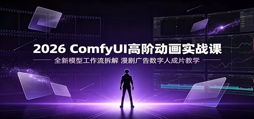 2026 ComfyUI高阶动画实战课：全新模型工作流拆解，漫剧广告数字人成片教学-卓越网创