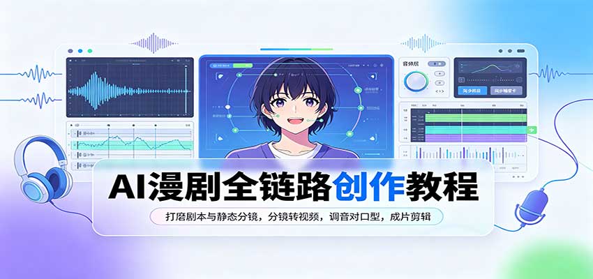 AI漫剧全链路创作教程:打磨剧本与静态分镜,分镜转视频,调音对口型,成片剪辑-卓越网创