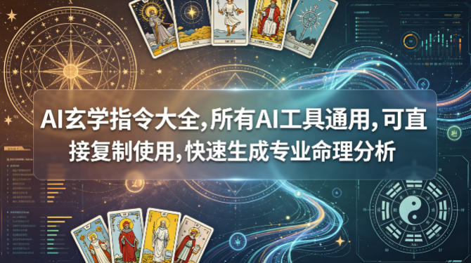 AI玄学指令大全，所有AI工具通用，可直接复制使用，快速生成专业命理分析-卓越网创