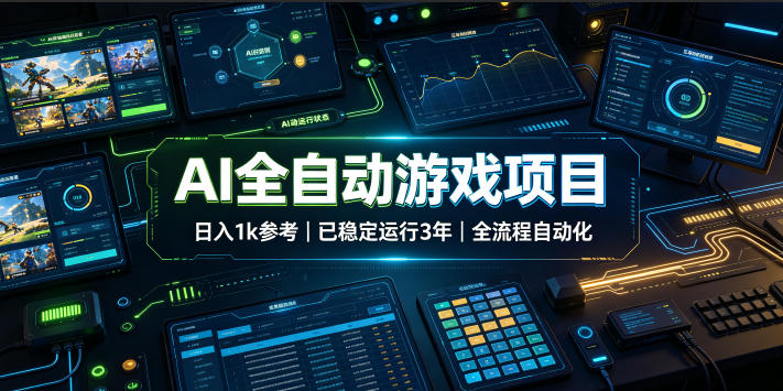 AI全自动游戏项目,日入1k,已稳定运行3年躺賺,全流程自动化!【揭秘】 AI全自动游戏项目,日入1k,已稳定运行3年躺賺,全流程自动化!【揭秘】
