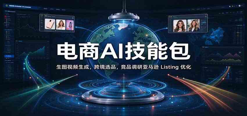 电商AI技能包：生图视频生成，跨境选品，竞品调研亚马逊 Listing 优化-卓越网创