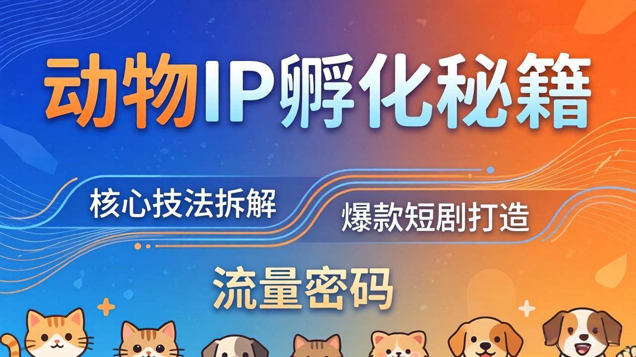 (18207期)动物IP孵化全套秘籍,三大核心技法拆解,打造爆款萌宠短剧,轻松拿捏赛道流量密码 (18207期)动物IP孵化全套秘籍,三大核心技法拆解,打造爆款萌宠短剧,轻松拿捏赛道流量密码