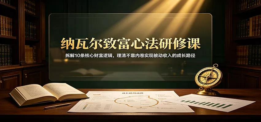纳瓦尔致富心法研修课:拆解10条核心财富逻辑,理清不靠内卷实现被动收入的成长路径-卓越网创