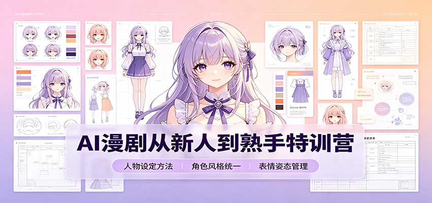 AI漫剧从新人到熟手特训营：剧本分镜创作，提示词模板，人物设定与工具资源-卓越网创