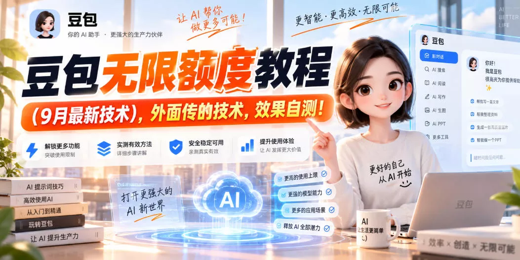 豆包无限额度教程(9月最新技术)，外面传的技术，效果自测！-卓越网创