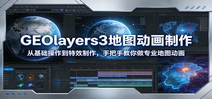 GEOlayers3地图动画制作:从基础操作到特效制作,手把手教你做专业地图动画-卓越网创