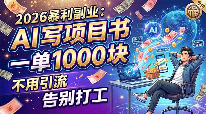 (18087期)2026暴利副业:AI 写项目书,一单 1000 块,不用引流,告别打工 (18087期)2026暴利副业:AI 写项目书,一单 1000 块,不用引流,告别打工