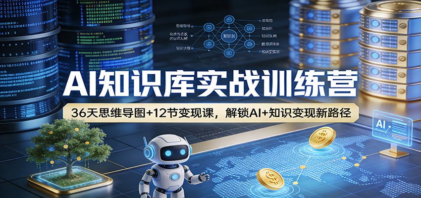 AI知识库实战训练营：36天思维导图+12节变现课，解锁AI+知识变现新路径-卓越网创