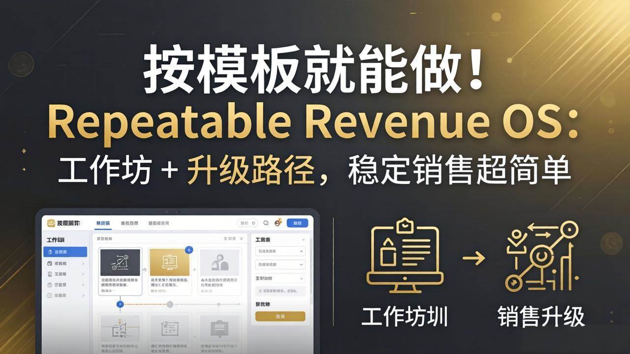 (18085期)按模板就能做!Repeatable Revenue OS:工作坊 + 升级路径,稳定销售超简单 (18085期)按模板就能做!Repeatable Revenue OS:工作坊 + 升级路径,稳定销售超简单