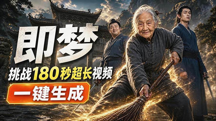 （20112期）即梦挑战180秒超长视频！一键生成3分钟电影？完整制作流程详细分享！-卓越网创