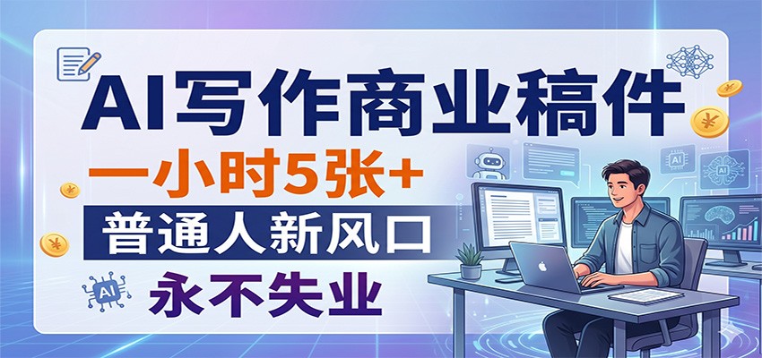 AI写作商业稿件,一小时5张+,普通人新风口,永不失业 AI写作商业稿件,一小时5张+,普通人新风口,永不失业