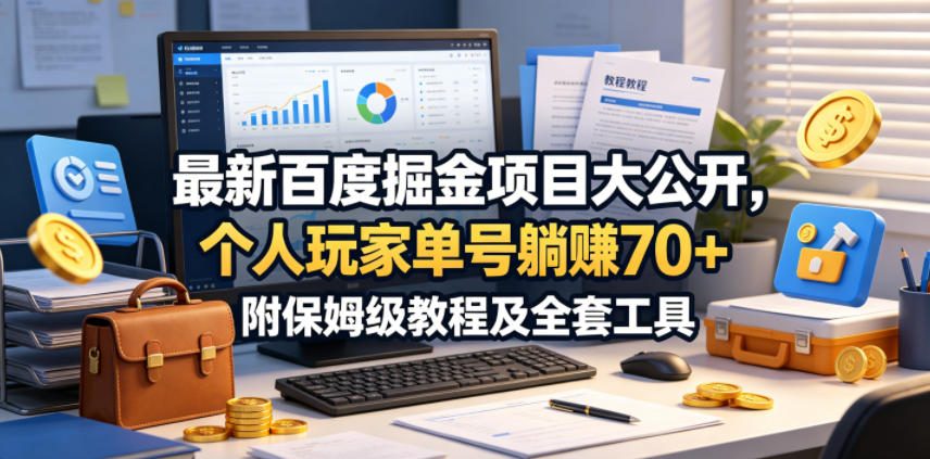 最新百度掘金项目大公开,个人玩家单号躺賺70+,附保姆级教程及全套工具【揭秘】 最新百度掘金项目大公开,个人玩家单号躺賺70+,附保姆级教程及全套工具【揭秘】