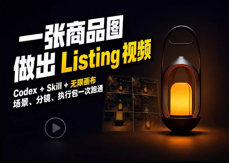 Codex+无限画布，把一张商品图变成可执行的Amazon Listing视频-卓越网创