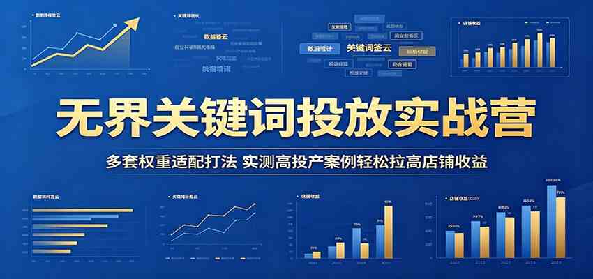 无界关键词投放实战营:多套权重适配打法,实测高投产案例轻松拉高店铺收益-卓越网创
