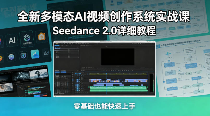 全新多模态AI视频创作系统实战课,Seedance 2.0详细教程,零基础也能快速上手 全新多模态AI视频创作系统实战课,Seedance 2.0详细教程,零基础也能快速上手