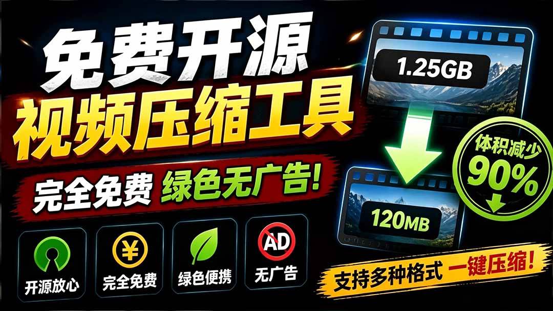 (19495期)Github开源视频压缩瘦身工具,轻松压缩90%,并保持画质清晰,完全免费绿色无广告!VideoSlim (19495期)Github开源视频压缩瘦身工具,轻松压缩90%,并保持画质清晰,完全免费绿色无广告!VideoSlim