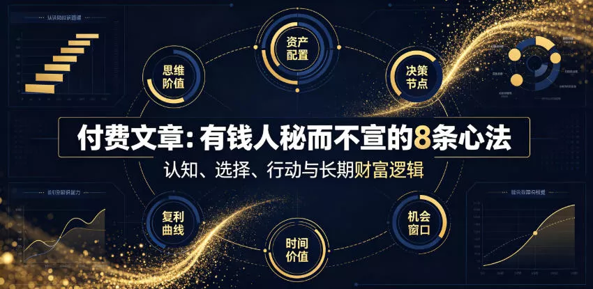 付费文章:有钱人秘而不宣的8条心法 付费文章:有钱人秘而不宣的8条心法