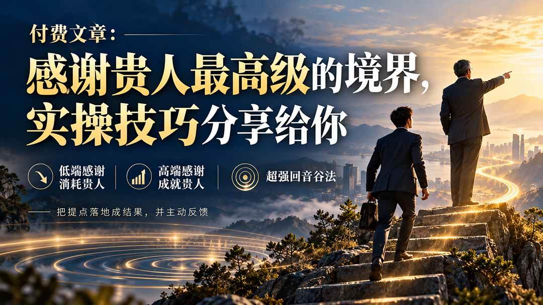 （20871期）付费文章：感谢贵人最高级的境界，实操技巧分享给你-卓越网创