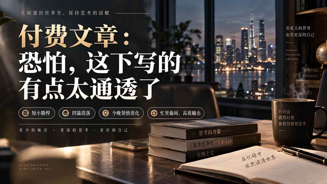 （20317期）灏泽付费文章：恐怕，这下写的有点太通透了-卓越网创