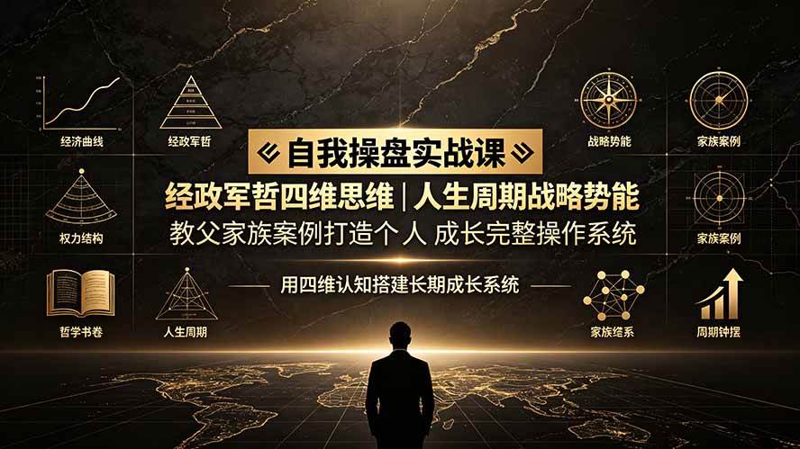 (19398期)自我操盘实战课:经政军哲四维思维|人生周期战略势能|教父家族案例打造个人成长完整操作系统 (19398期)自我操盘实战课:经政军哲四维思维|人生周期战略势能|教父家族案例打造个人成长完整操作系统