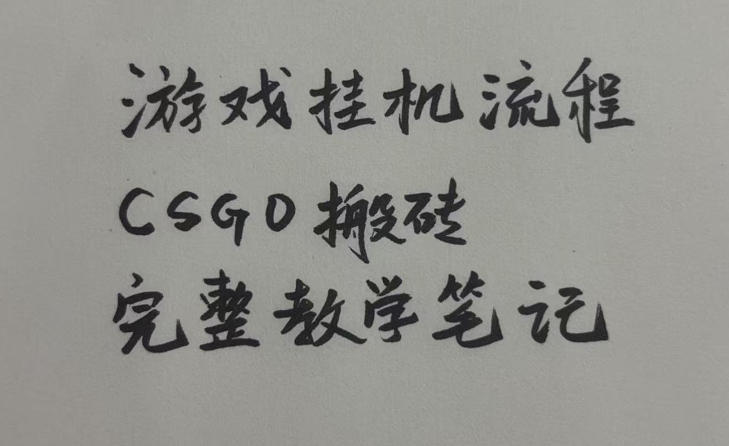 游戏挂G全流程笔记分享,CSGO游戏搬砖,小白看了当天学会见收益【揭秘】-卓越网创