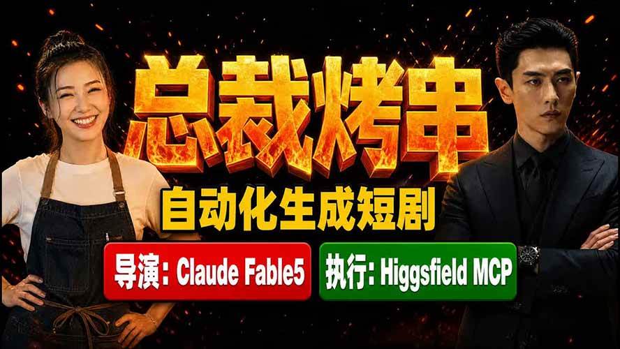 (19541期)《总裁烤串》真人短剧全自动诞生!Claude Fable5 当导演,Higgsfield MCP 执行! (19541期)《总裁烤串》真人短剧全自动诞生!Claude Fable5 当导演,Higgsfield MCP 执行!