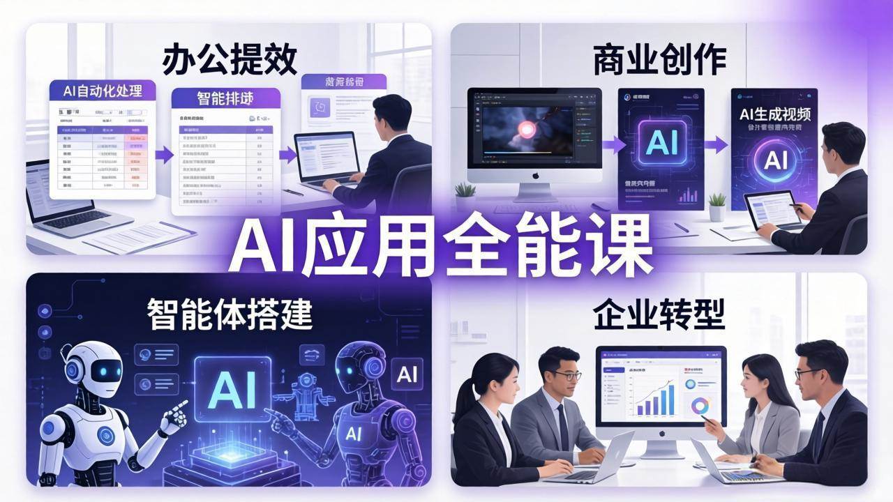 (18042期)AIGC 应用师全能课-更新:办公提效、商业创作、智能体搭建、企业转型,一站式学会AI应用-卓越网创