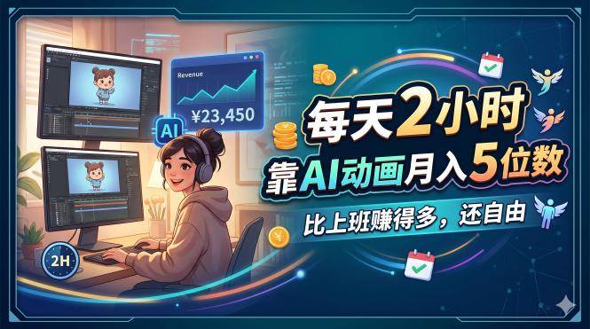 (18051期)每天 2 小时,靠 AI 动画月入 5 位数,比上班赚得多,还自由 (18051期)每天 2 小时,靠 AI 动画月入 5 位数,比上班赚得多,还自由