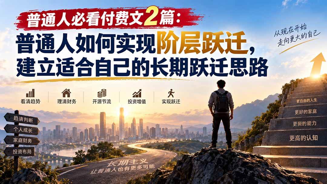 （20262期）普通人必看付费文2篇：普通人如何实现阶层跃迁，建立适合自己的长期跃迁思路-卓越网创