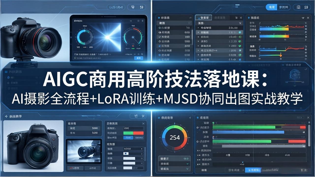 AIGC商用高阶技法落地课:AI摄影全流程+LoRA训练+MJSD协同出图实战教学-卓越网创