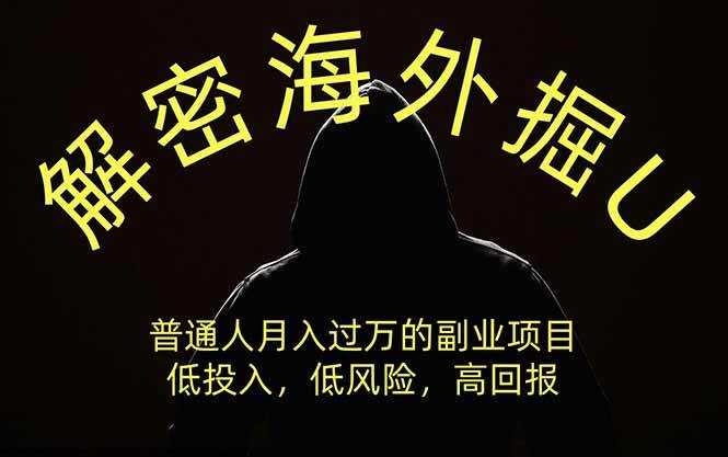 （19841期）解密海外掘U，普通人月入过万的副业项目，低投入、低风险高回报，没有之一-卓越网创