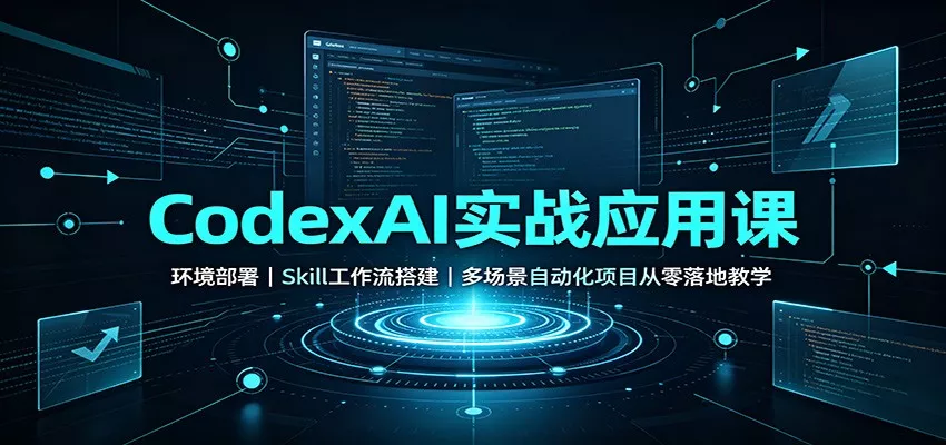 CodexAI实战应用课：环境部署Skill工作流搭建，多场景自动化项目从零落地教学-卓越网创