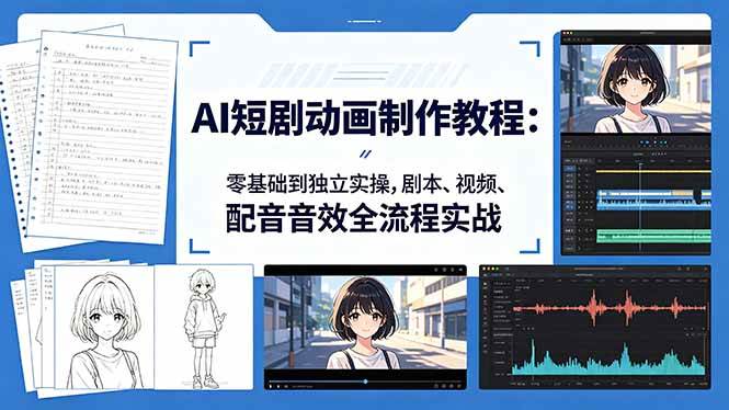 (18351期)AI短剧动画制作教程:零基础到独立实操,剧本、视频、配音音效全流程实战 (18351期)AI短剧动画制作教程:零基础到独立实操,剧本、视频、配音音效全流程实战