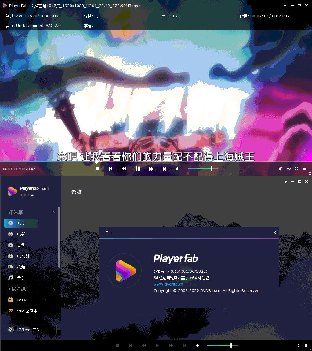 DVDFab Player 7.0.5.8中文版-卓越网创