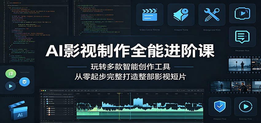 AI影视制作全能进阶课:玩转多款智能创作工具,从零起步完整打造整部影视短片 AI影视制作全能进阶课:玩转多款智能创作工具,从零起步完整打造整部影视短片