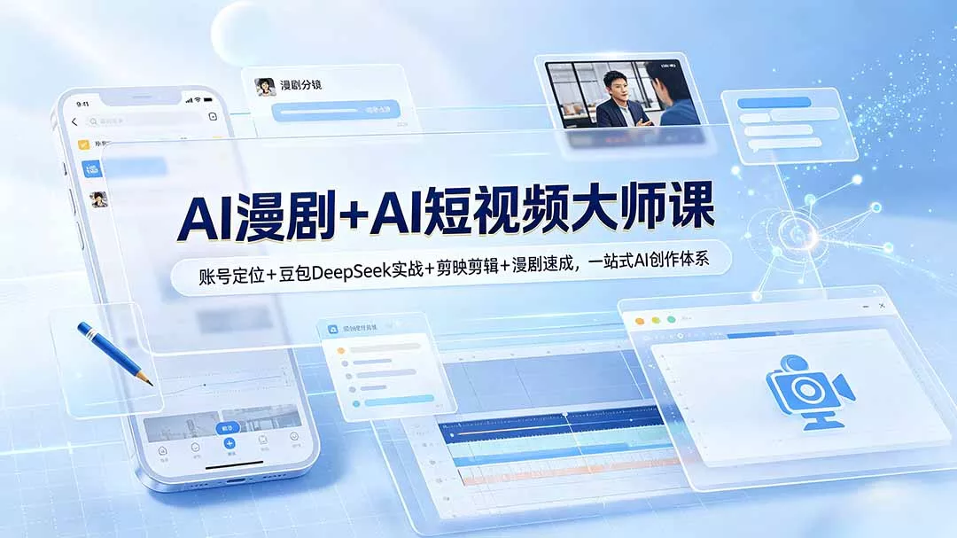 AI漫剧+AI短视频大师课:账号定位+豆包DeepSeek实战+剪映剪辑+漫剧速成,一站式AI创作体系 AI漫剧+AI短视频大师课:账号定位+豆包DeepSeek实战+剪映剪辑+漫剧速成,一站式AI创作体系