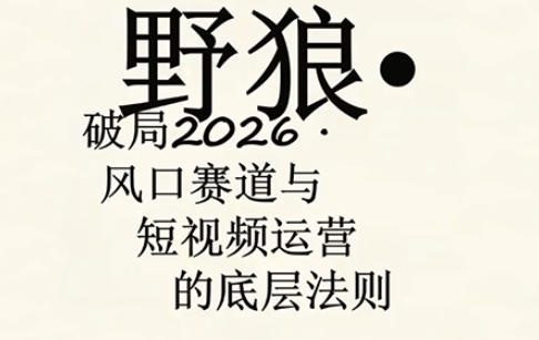 野狼团队·多平台实操运营课,覆盖AI口播、服装、好物、漫剪等热门玩法(更新4月29日)-卓越网创