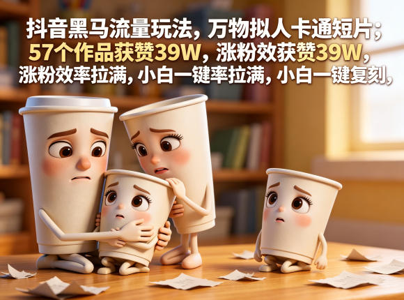 抖音黑马流量玩法,万物拟人卡通短片,57个作品获赞39W,涨粉效率拉满,小白一键复刻,保姆级拆解 抖音黑马流量玩法,万物拟人卡通短片,57个作品获赞39W,涨粉效率拉满,小白一键复刻,保姆级拆解