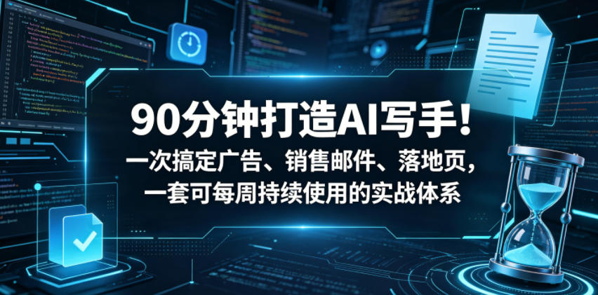 90分钟打造AI写手!一次搞定广告、销售邮件、落地页,一套可每周持续使用的实战体系【原创双语字幕】-卓越网创
