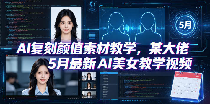 AI复刻颜值素材教学，某大佬5月最新AI美女教学视频，内含4月好物复刻教学-卓越网创