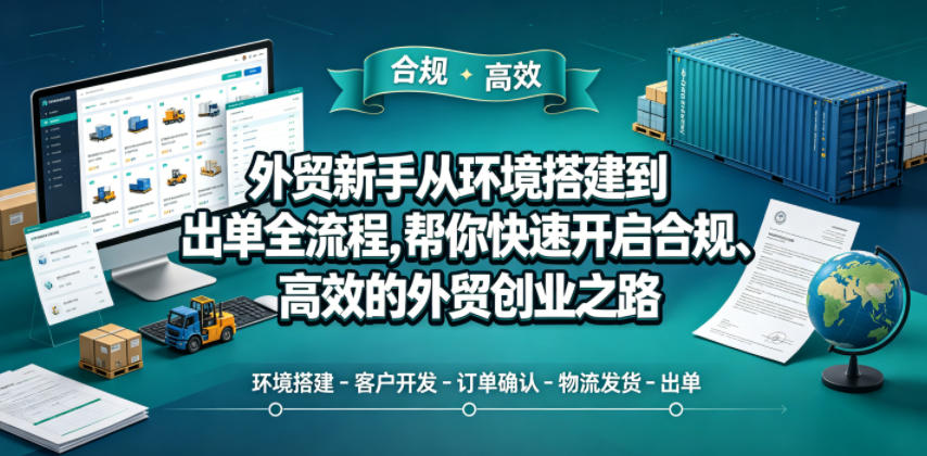 外贸新手从环境搭建到出单全流程,帮你快速开启合规、高效的外贸创业之路-卓越网创