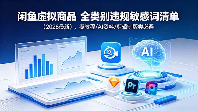 （18961期）闲鱼虚拟商品 全类别违规敏感词清单（2026最新），卖教程/AI资料/剪辑制版类必避-卓越网创